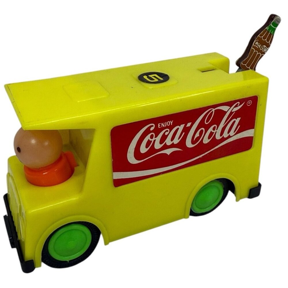 Vintage 1970s Durham Industries Zip-A-Long Coca-Cola Truck Van Press N Go Action